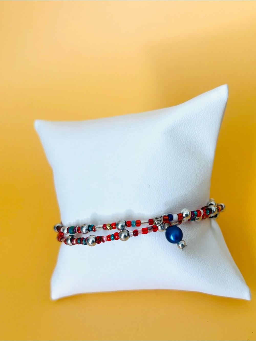Multicolor Beaded Bracelet with Charms
